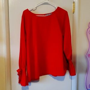 Marled Red Fiesta Blouse